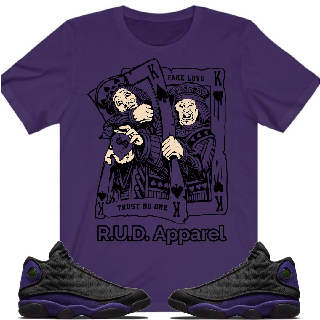 Fake Love Shirt to Match Air Jordan Retro 13 Court Purple, Retro