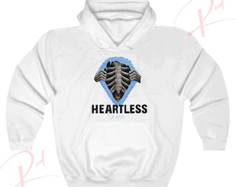 Heartless Hoodie to Match Jordan 1 Bleached Denim, Retro 1 Bleached Denim Hoodie, Bleached Denim 1s Sneaker Hoodie