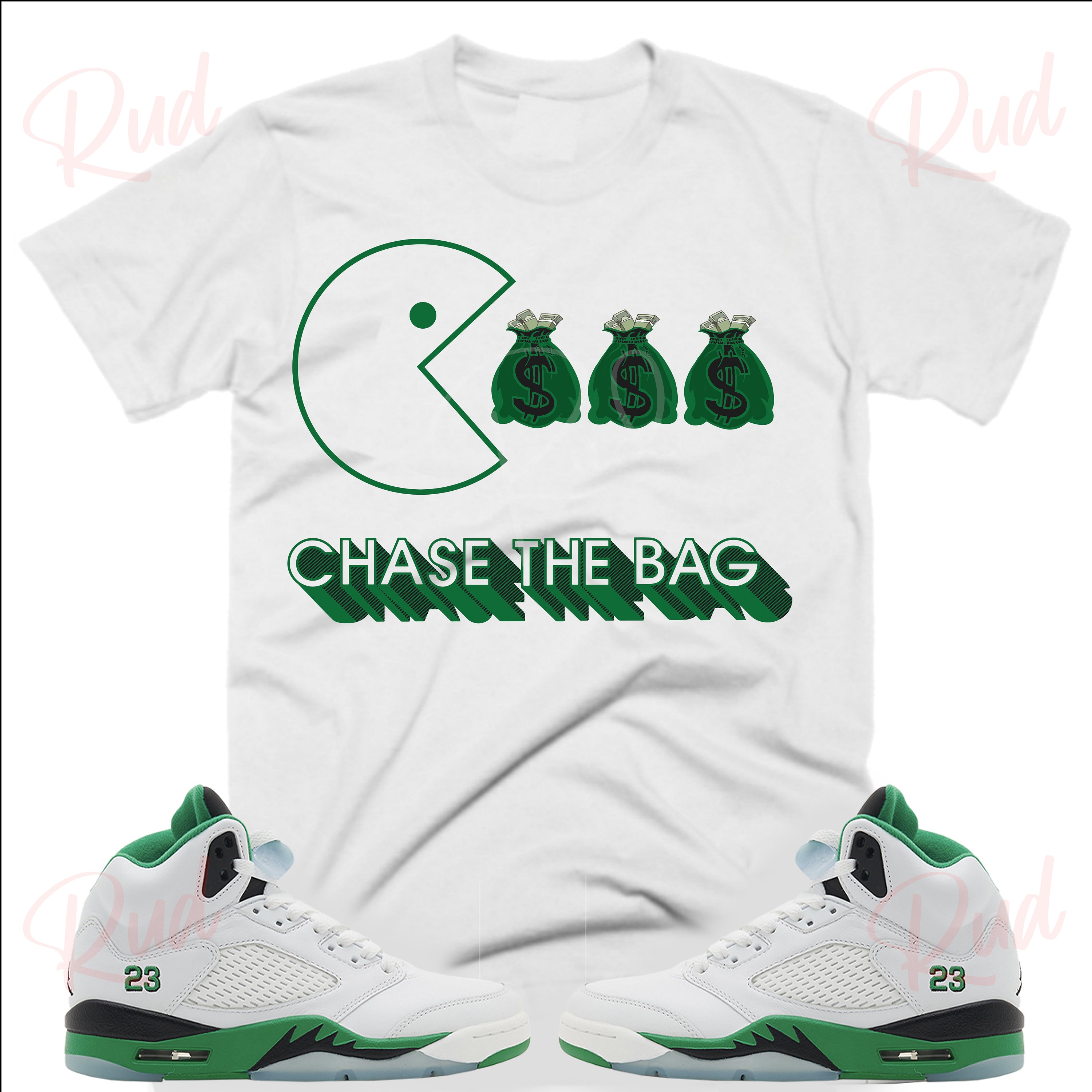 Chase the Bag Shirt to Match Retro 5 Lucky Green, Jordan 5 Lucky