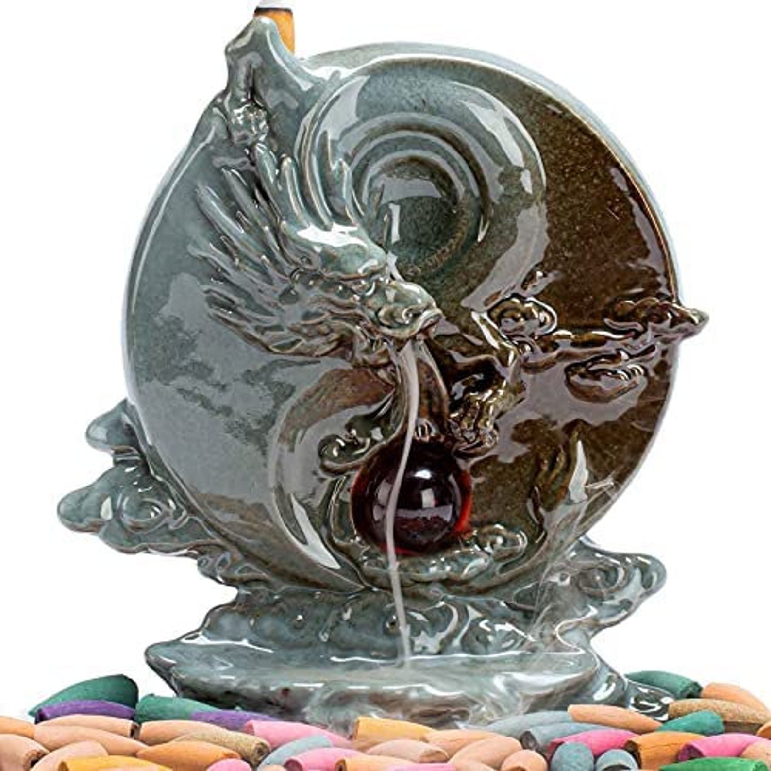 Yin Yang Dragon Incense Burner Etsy