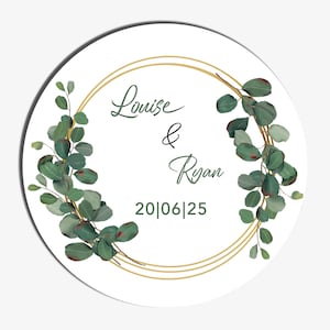 Stickers de mariage personnalisés eucalyptus, Stickers de remerciement Cadeaux de mariage floraux botaniques Cadeaux de mariage Étiquettes de mariage Nikah islamique 35