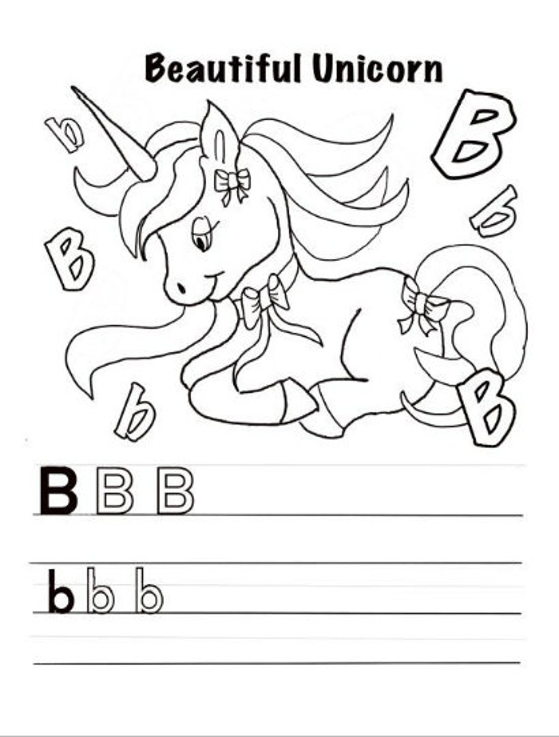 Unicorn Alphabet Coloring Pages Alphabet coloring sheets | Etsy