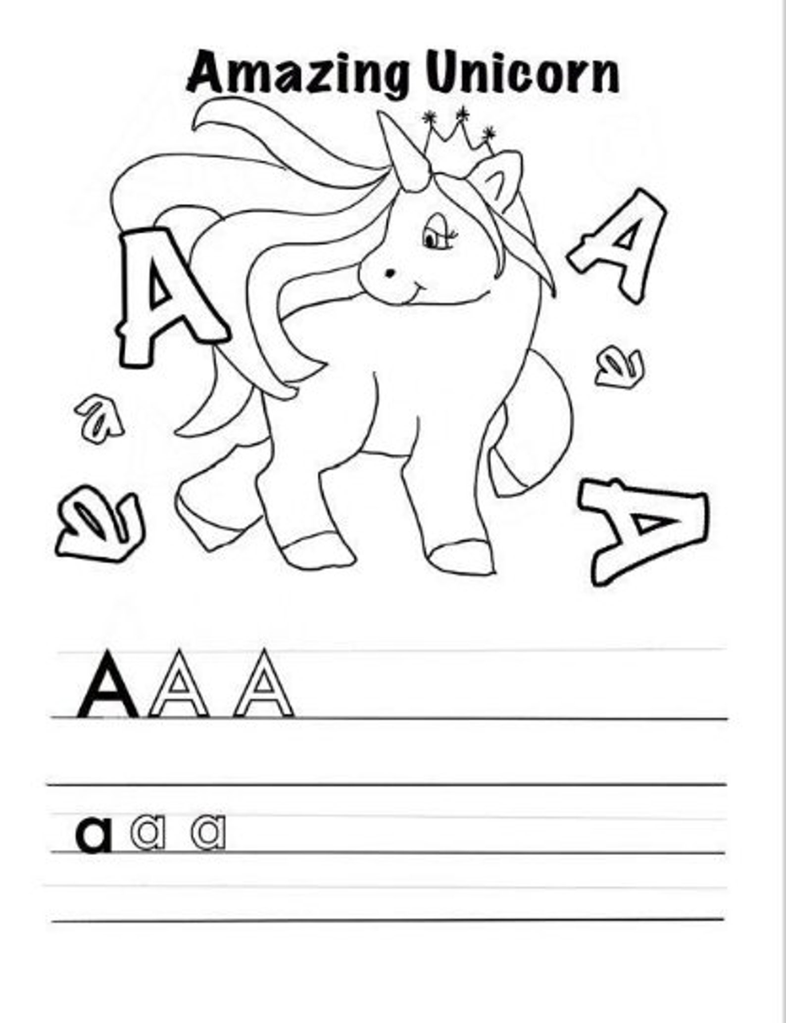 Unicorn Alphabet Coloring Pages Alphabet Coloring Sheets | Etsy