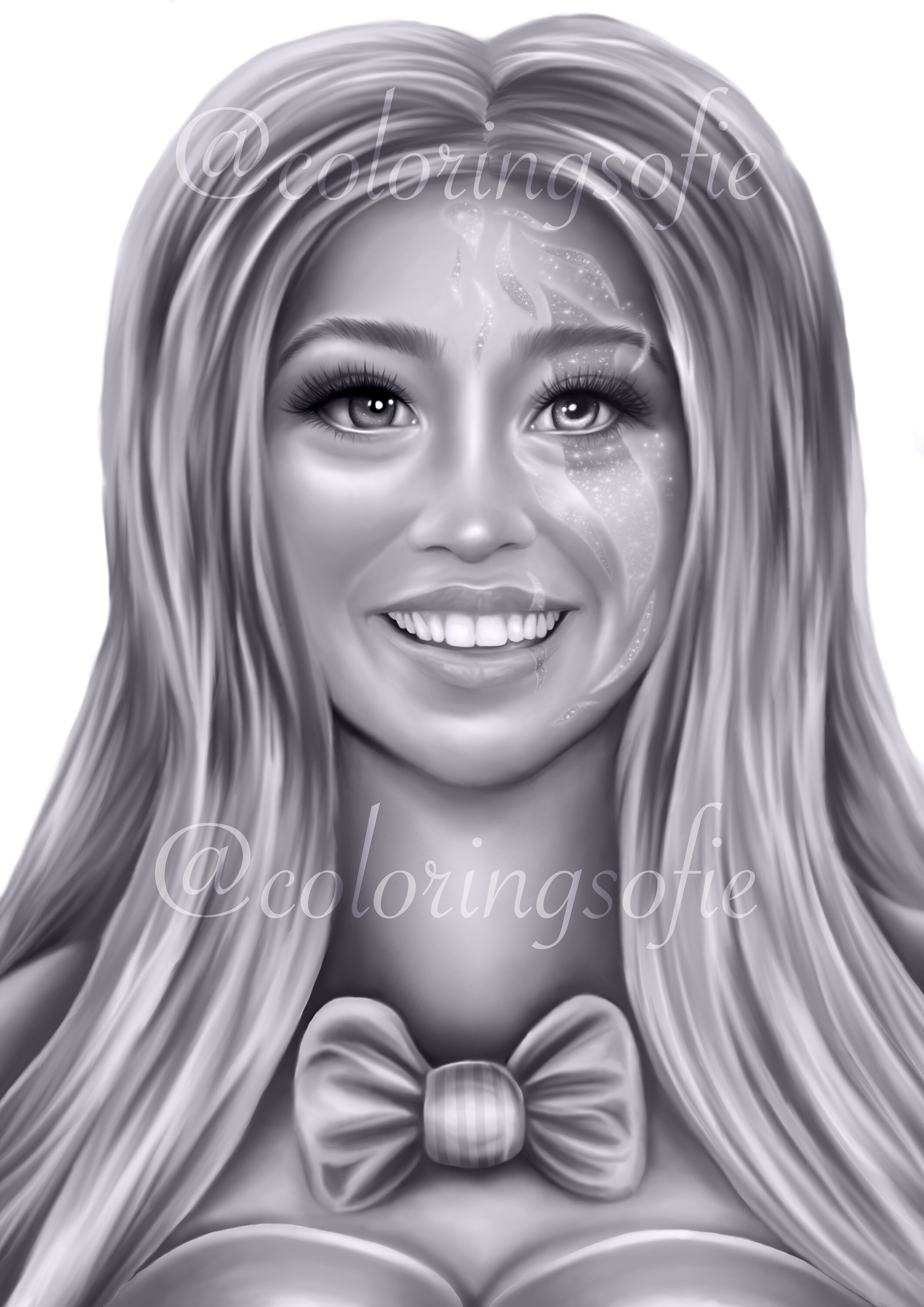 Printable Coloring Page rainbow Girl Bycoloringsofie - Etsy