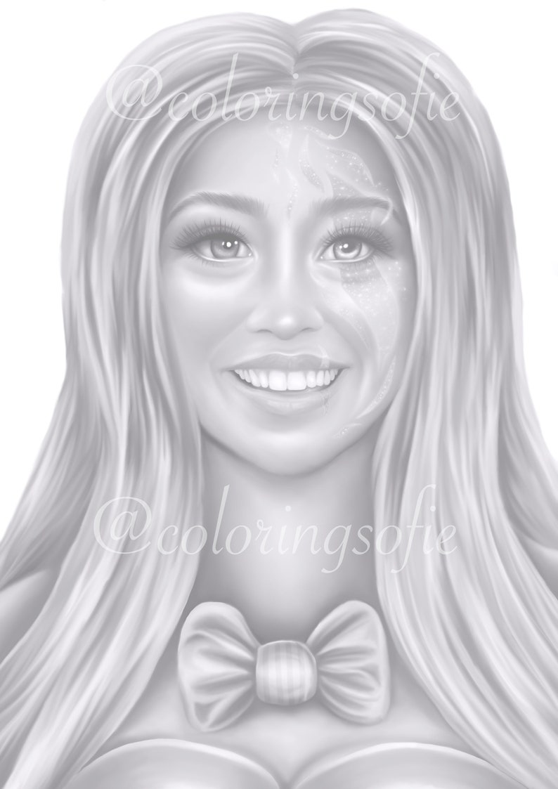 Printable Coloring Page rainbow Girl Bycoloringsofie - Etsy
