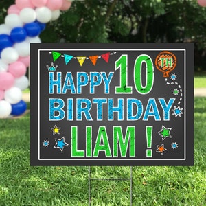 Happy Birthday Yard Sign Outdoor Party Sign Happy Birthday Yard Sign Rainbow Printed and Shipped to You Wire Stake image 1