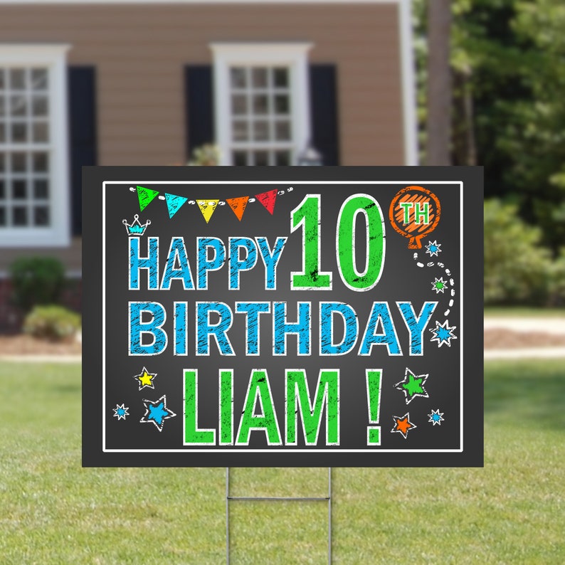 Happy Birthday Yard Sign Outdoor Party Sign Happy Birthday Yard Sign Rainbow Printed and Shipped to You Wire Stake image 3