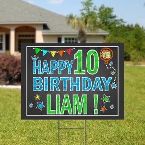 Happy Birthday Yard Sign Outdoor Party Sign Happy Birthday Yard Sign Rainbow Printed and Shipped to You Wire Stake image 4