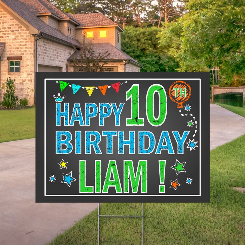 Happy Birthday Yard Sign Outdoor Party Sign Happy Birthday Yard Sign Rainbow Printed and Shipped to You Wire Stake image 5