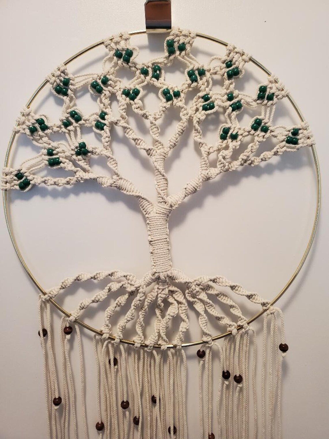 Handmade Macrame Tree Of Life Dream Catcher With Beads Etsy