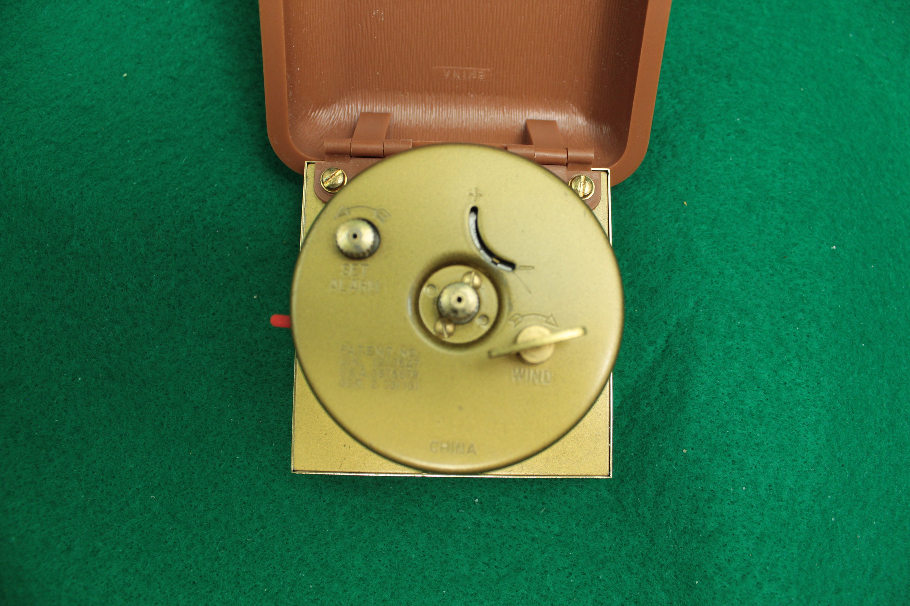 Vintage westclox travel alarm clock wind up folding pocket plastic case