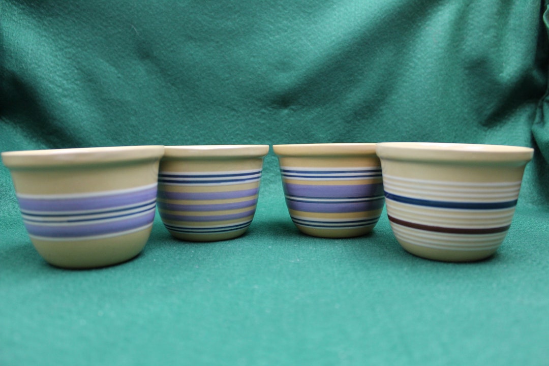 Over and Back Yellow Ware Bowls SMALL Set of 4 Etsy