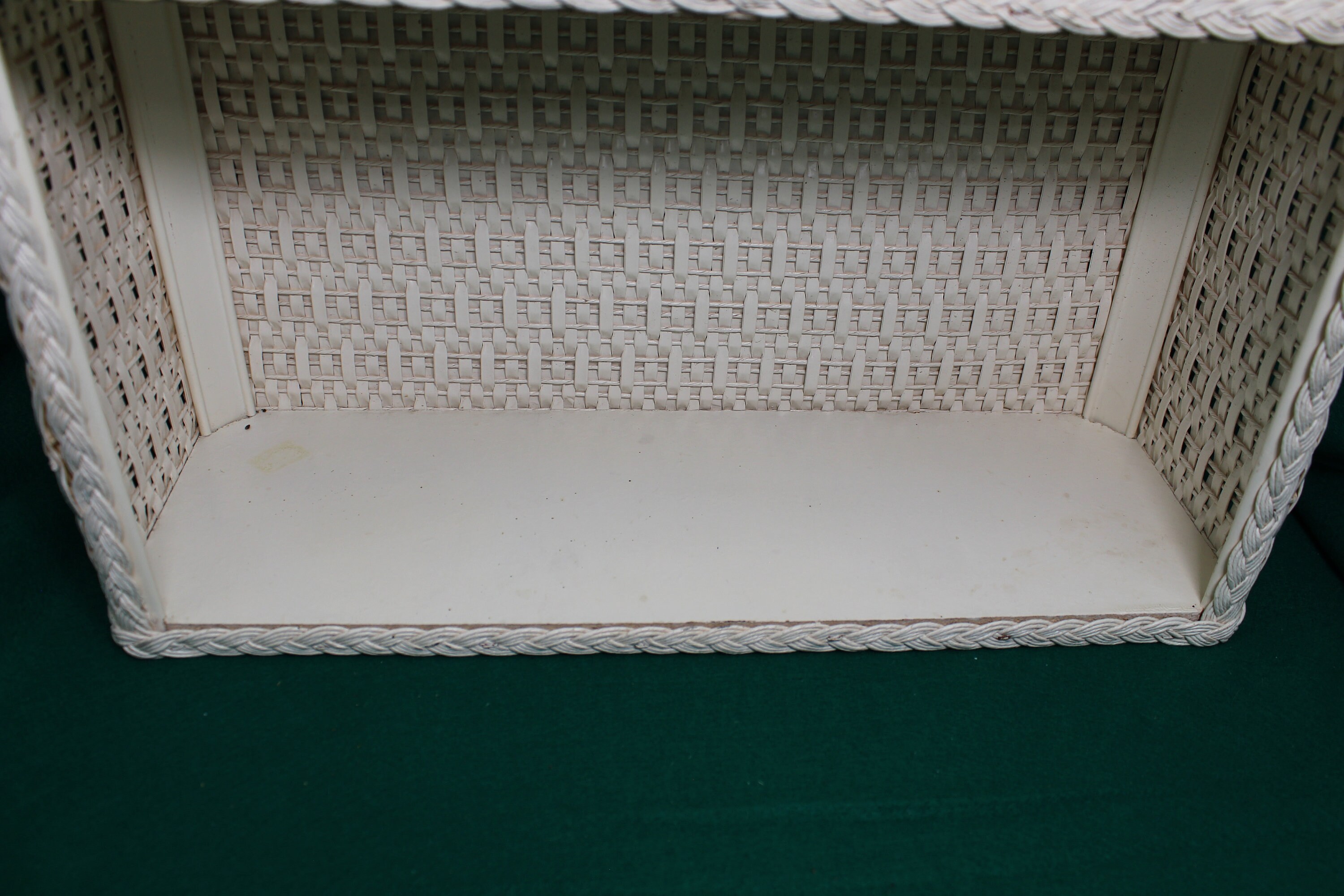 Vintage White Wicker Rattan Bathroom Wall Shelf Standing or Etsy