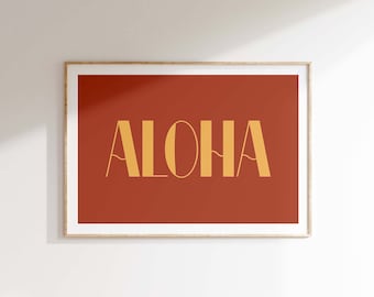 Aloha typografie print | Moderne galerijmuurkunst