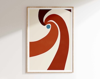 Retro Swirl Giclée Art Print | Abstracte muurdecoratie in jaren 70-stijl