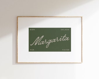 Groene Margarita Cocktail Art Print | Retro thuisbardecoratie