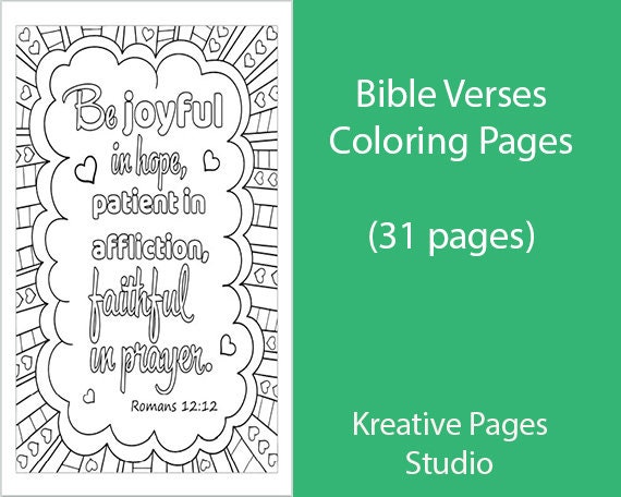 Download Bible Verse Coloring Pages Bible Coloring Book Christian Etsy