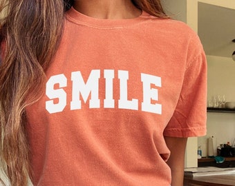 Smile Comfort Colors Tee - Trendy Tshirt - Happy Day Shirt - Positive Mindset