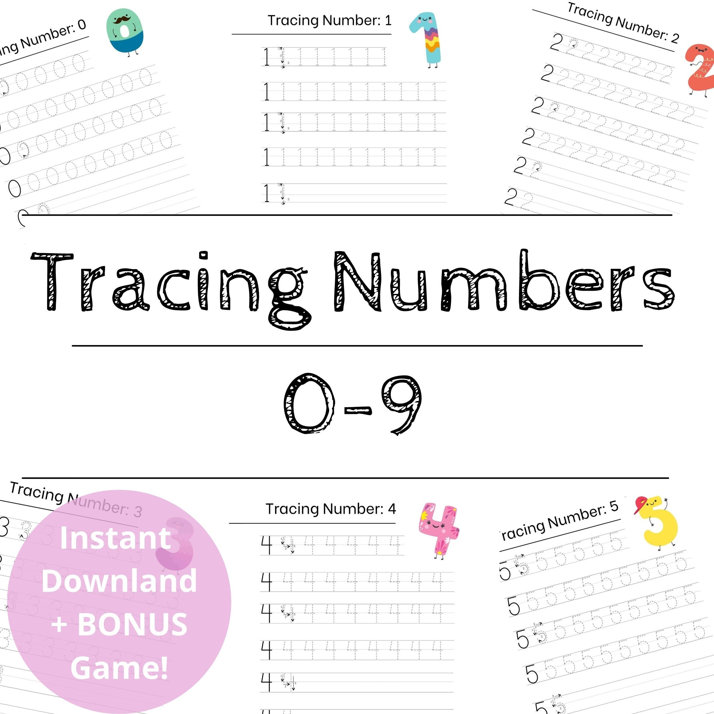 Tracing Numbers Printable Worksheet, Number Tracing, Educational Sheets ...