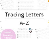 Tracing Letters Printable Worksheet, Alphabet Tracing, Educational Sheets, Printable Worksheet For Kids, Letter Writing + BONUS! FREE POSTER