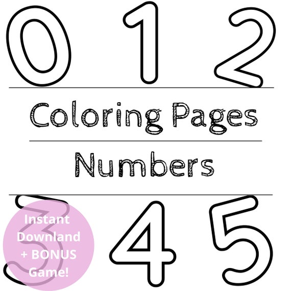 Numbers Coloring Book Pages