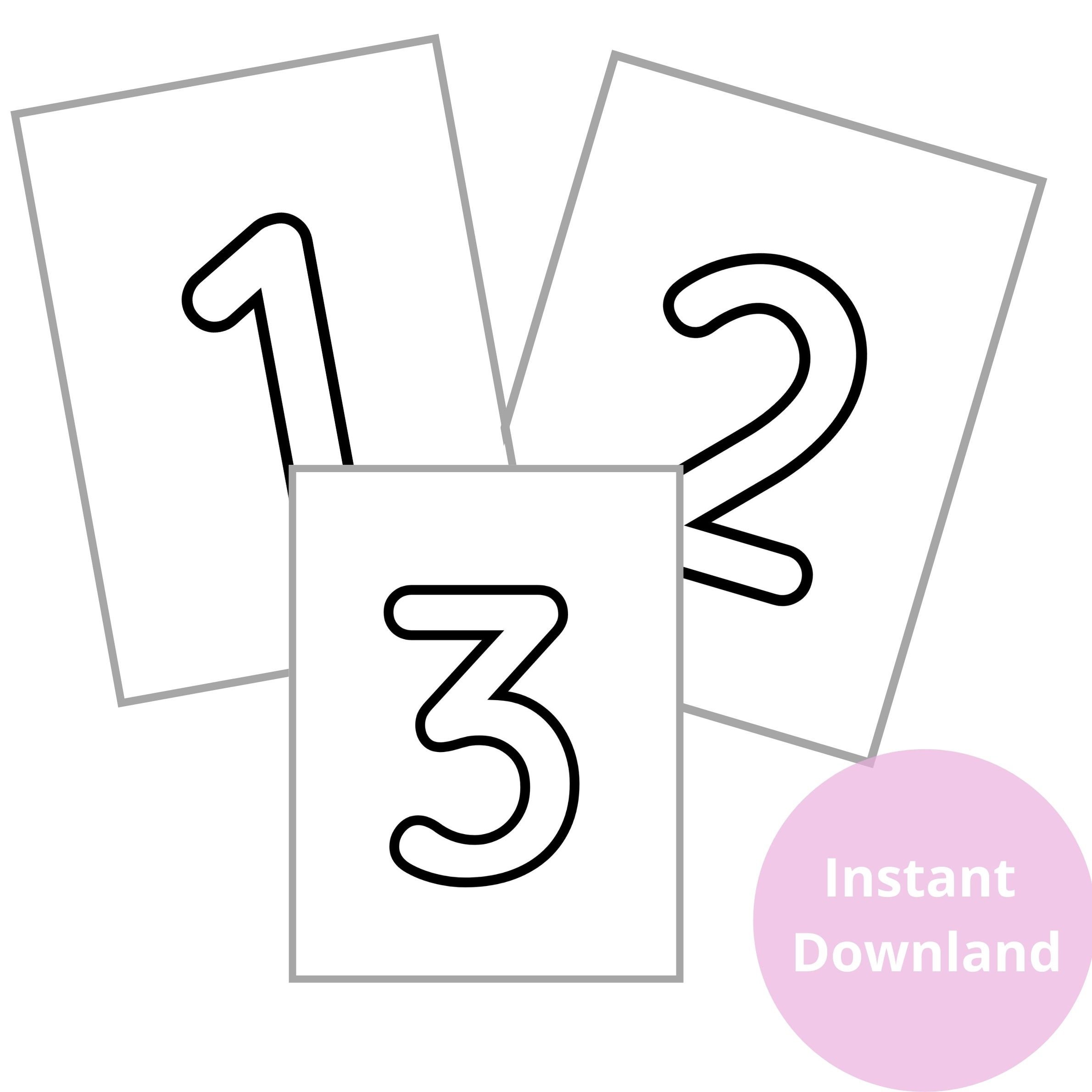 Coloring Pages 0-9 Numbers Printable Number Coloring Book | Etsy