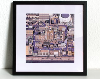 Pixel Art "Metropolis" - 30x30cm Print