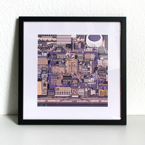 Pixel Art "Metropolis" - 30x30cm Print