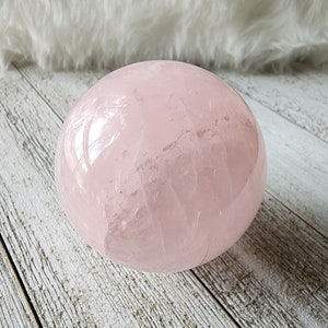 Beautiful Large Rose Quartz Sphere with Star Flash and Rainbows!