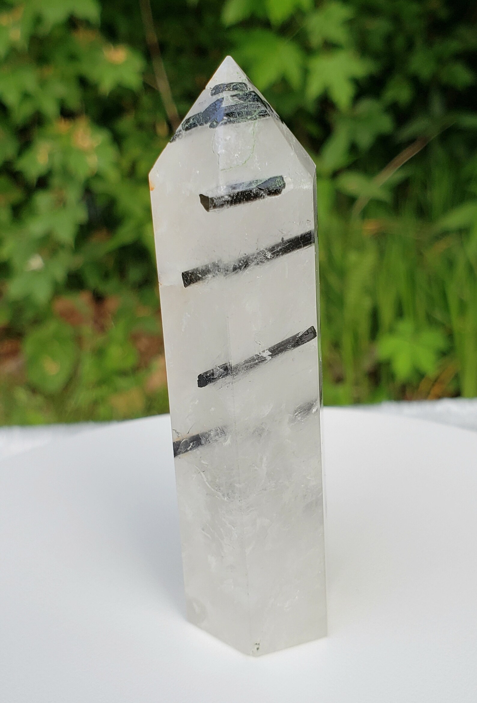Quartz Tower with Black Tourmaline Tourmalinated Quartz Tower Etsy
