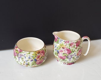 Royal Winton Summertime Creamer + Sugar Bowl