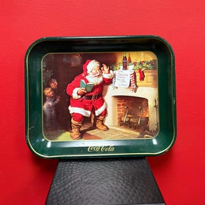 Prachtig vintage Coca-Cola-kerstblad 13 x 11 inch — goede staat — goede prijs-kwaliteitsverhouding