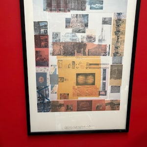 RAUSCHENBERG - very very rare 1980s signed Robert RAUSCHENBERG poster in professional frame — authentic —  33 x 24 inches — see description
