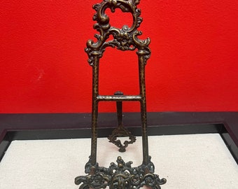 Stunning 10 by 4 inch wide bronze antique easel