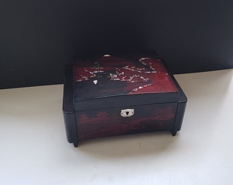 Lot De 2 Boîtes à Musique En Forme De Piano - Boîte à Bijoux Décor Japonisant Vintage - Occasion