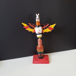 Signed Vintage Canadian First Nations Polychrome Totem