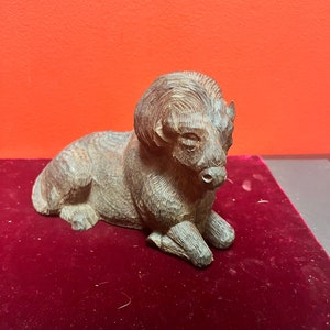 Lovely 7 inch Ironwood ram statue — heavy and well detailed