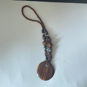African wood and beaded necklace