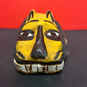 8 1/2 by 6 1/2 antique South American painted animal mask — very cool