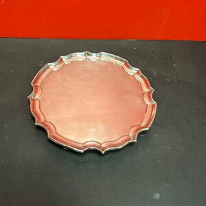 A  Lovely 8 inch English silver plated card tray or salver — nice feet — clean and beautiful and perfect gift