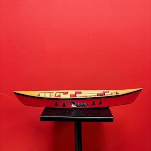 Indigenous first nations Canadian canoe with paddles — 15 x 3 x 2 inches high - cool gift