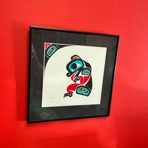 Stunning signed indigenous First  nations  original acrylic on paper in professional frame — wow — 12 x 12 inches