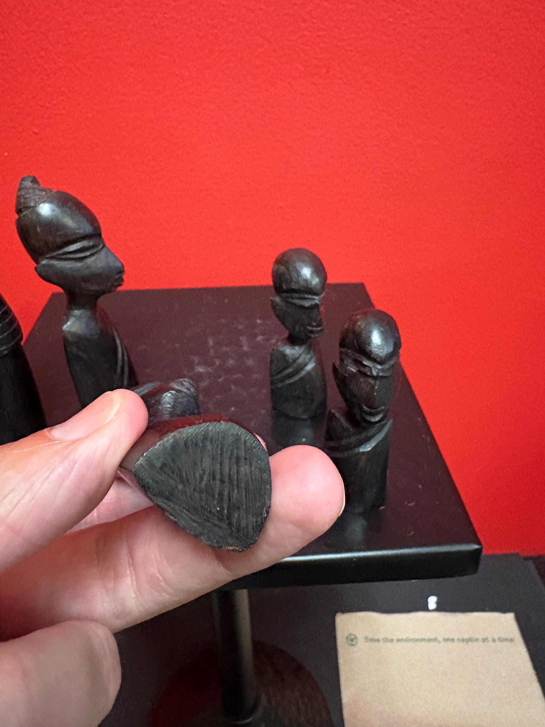 素敵な古いアフリカの木製彫像のセット - 3〜5インチ - すべて