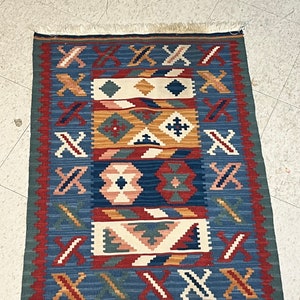 Wspaniały dywan Navajo 36 x 25 — doskonały stan i wspaniały design