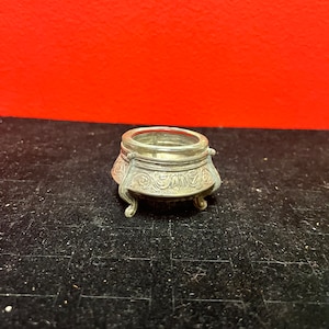 Small  European silver untested salt with liner  —