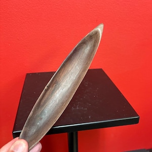 Lovely 9 inch  indigenous wooden model  canoe — simple and elegant