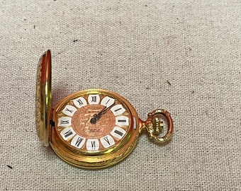 2.5 inch gold filled BIRKS Canadian ladies  pocket watch - as is — perfect for tinkering with— great condition and decoration