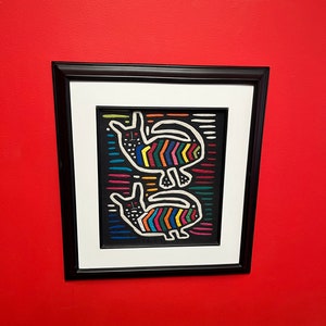 Fabulously framed South American 19 x 17 inch Mola — framed in Columbia — great colours — value priced