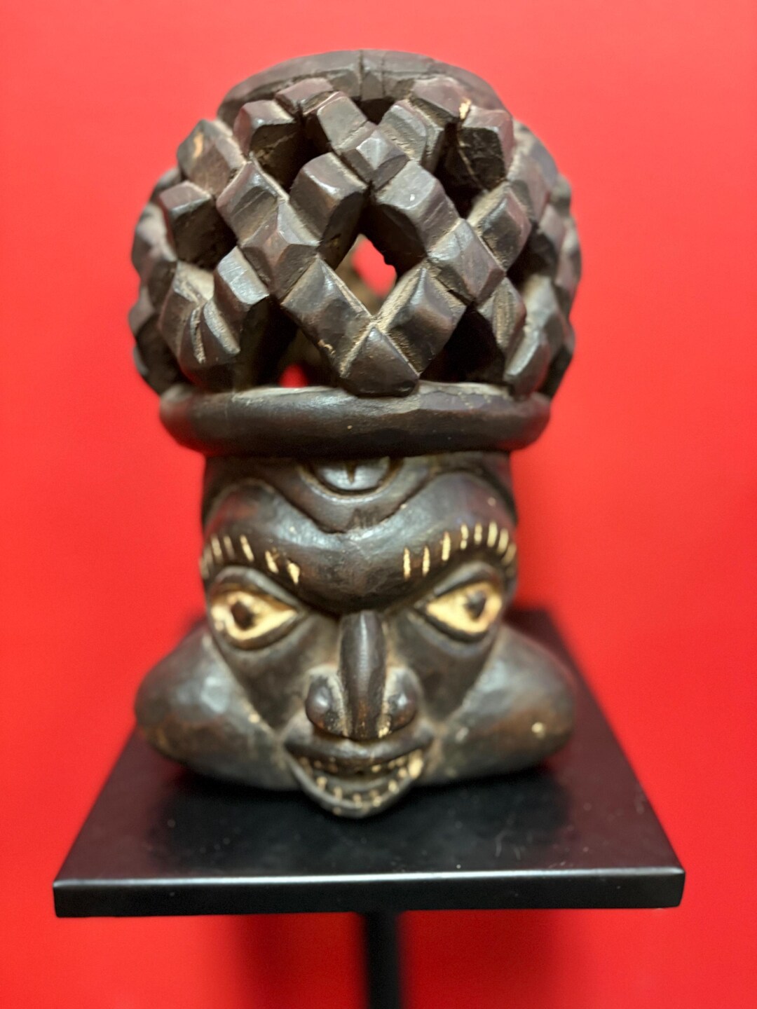 Panier Africain Ancien WUM Du Cameroun - Art Tribal En Roseaux Tressés - Pièce De Musée