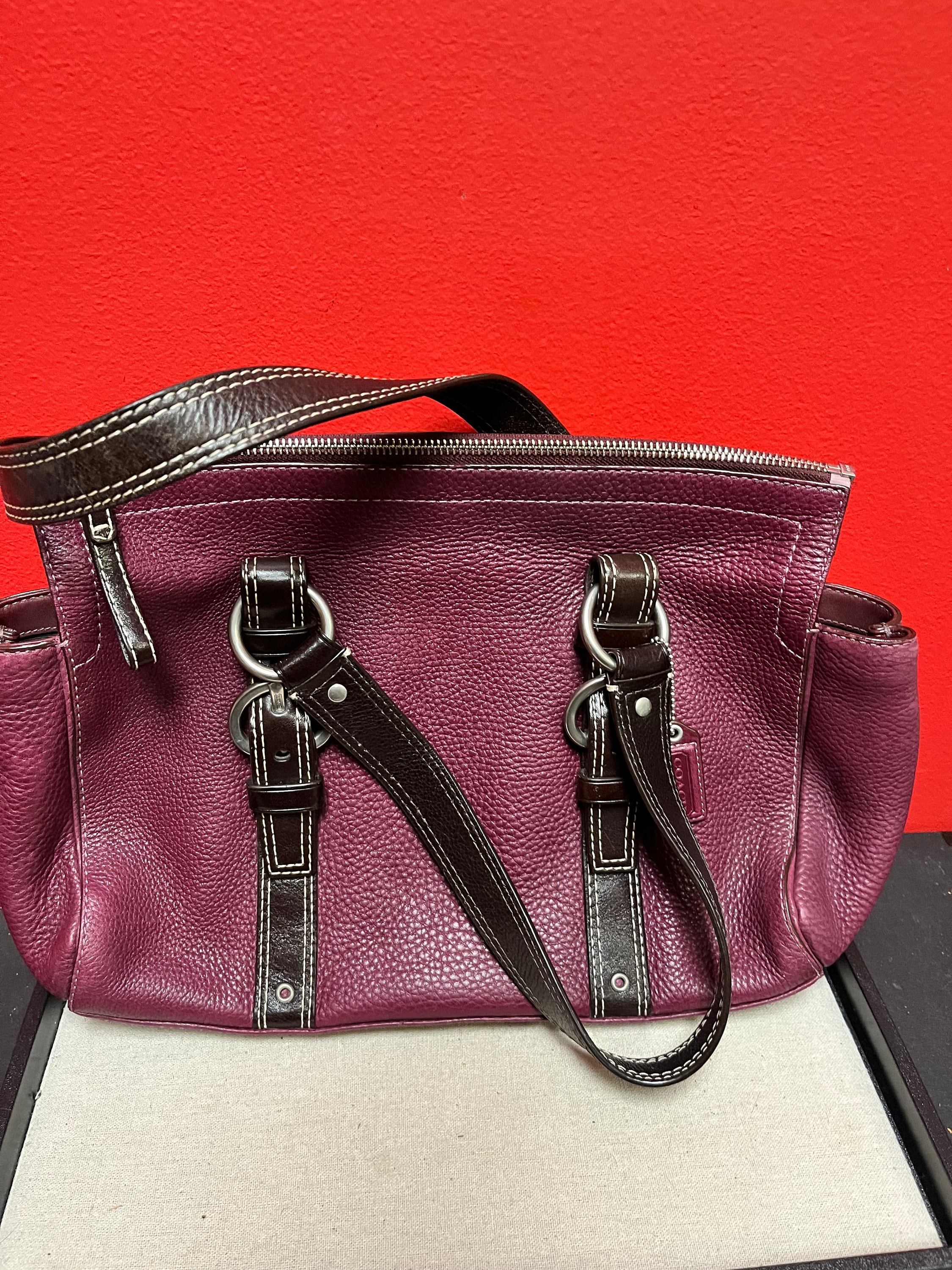 ✨Rare✨Coach Burgundy One-Shoulder Pouch Coach's New York Fashion Week Runway Featured Burgundy Bags